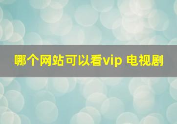 哪个网站可以看vip 电视剧